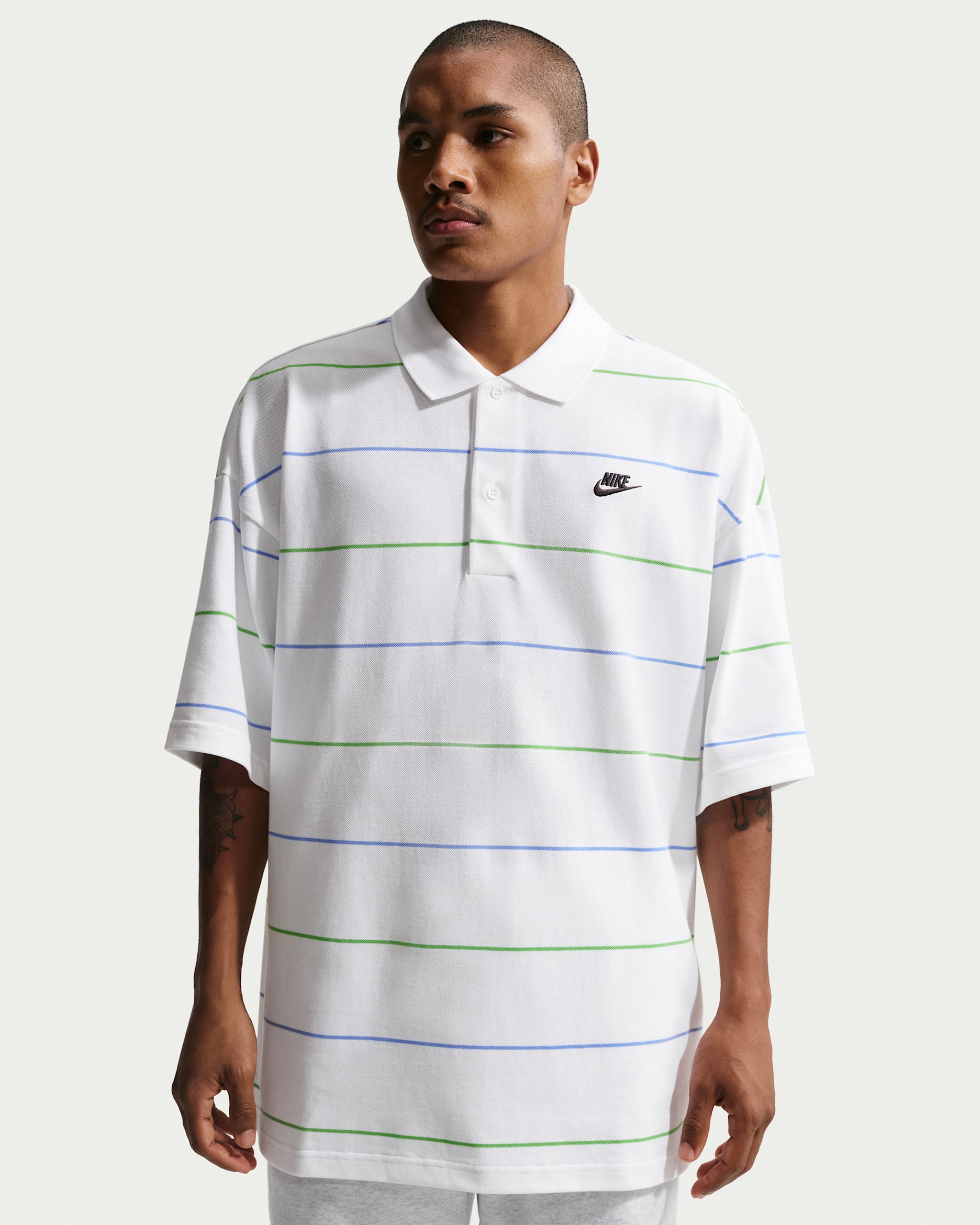 Nike Sportswear Club Men's Oversized Striped Polo. Nike.com